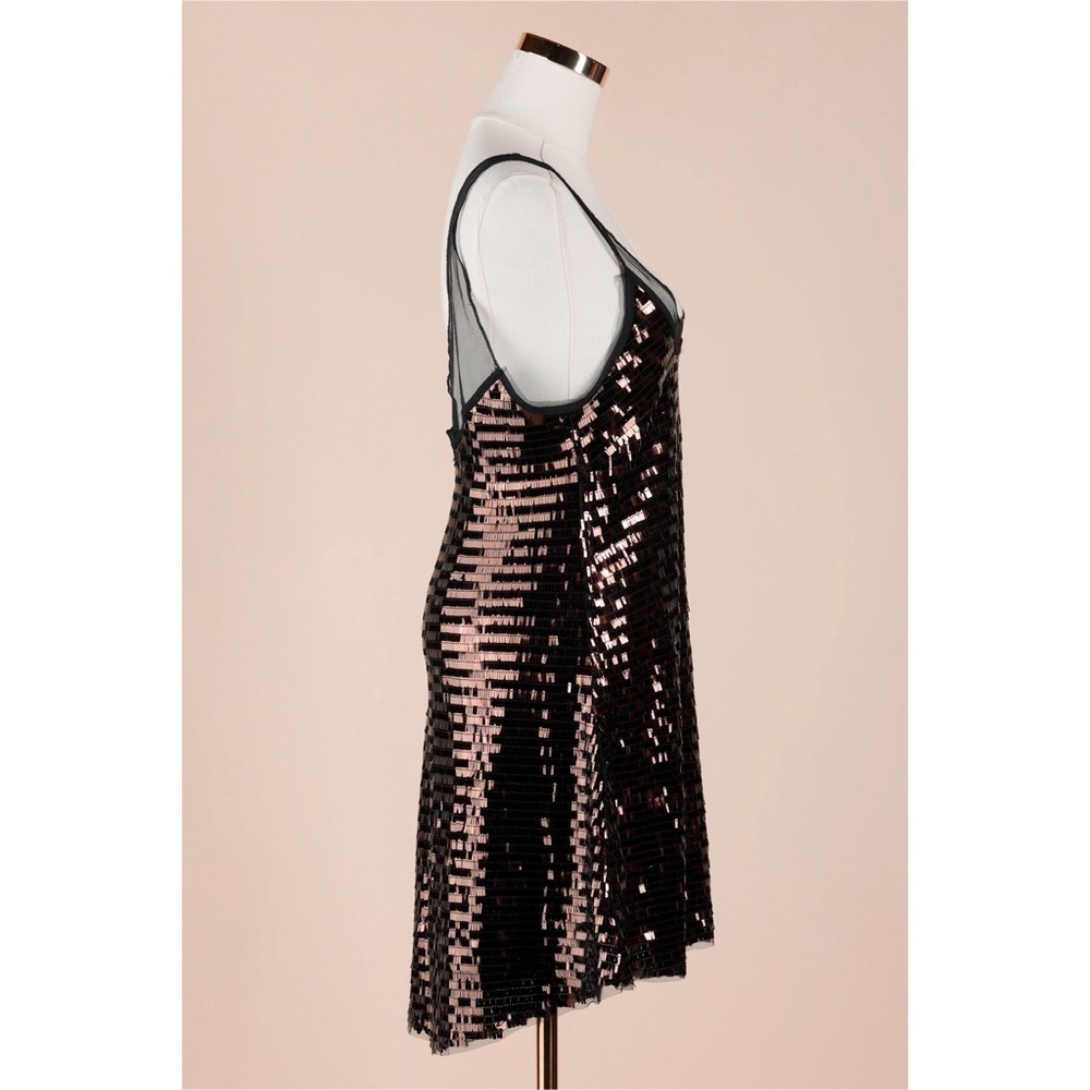 Sz S Intimately Free People Disco Fever Mini Sequin Slip Dress In Black Combo - Picture 3 of 9